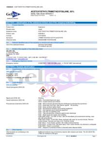 SIA0030.0 - ACETOXYETHYLTRIMETHOXYSILANE, 95%  ACETOXYETHYLTRIMETHOXYSILANE, 95% Safety Data Sheet SIA0030.0 Date of issue: 