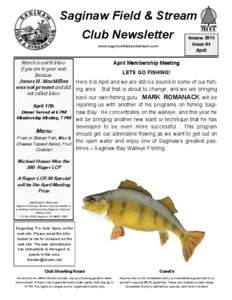 Saginaw Field & Stream Club Newsletter Issue 04 April