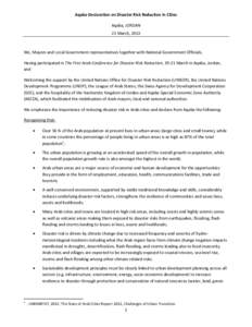 Disaster preparedness / Emergency management / Actuarial science / Humanitarian aid / Development / International Decade for Natural Disaster Reduction / Disaster risk reduction / Disaster / Aqaba Special Economic Zone Authority / Management / Public safety / Asia