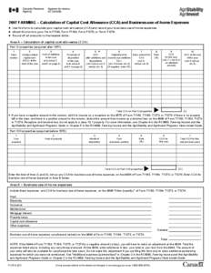 2007 FARMING – Calculation of Capital Cost Allowance (CCA) and Business-use-of-home Expenses z z z  Use this form to calculate your capital cost allowance (CCA) and record your business-use-of-home expenses.