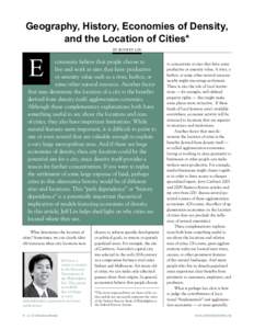 Geography, History, Economies of Density, and the Location of Cities* E  by Jeffrey Lin