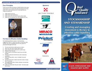 stockmanship and Stewardship  Four Principles Sponsors