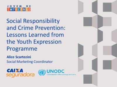 Social Responsibility and Crime Prevention: Lessons Learned from the Youth Expression Programme Alice Scartezini