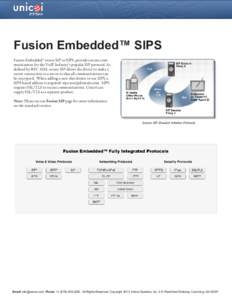 Fusion Embedded™ SIPS Fusion Embedded™ secure SIP or SIPS, provides secure communications for the VoIP Industry’s popular SIP protocol. As defined by RFC 3261, secure SIP allows the device to make a secure connecti