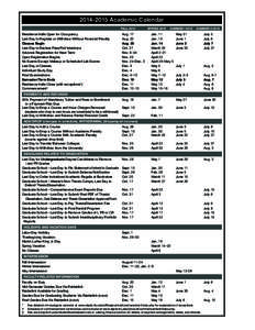 Academic Calendar Aug. 17