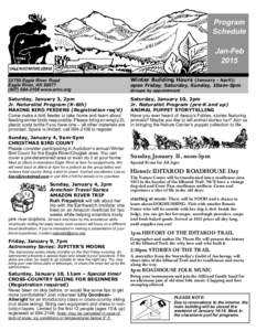 Program Schedule Jan-Feb[removed]Eagle River Road Eagle River, AK 99577