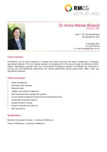 Dr Anne-Maree Boland B.Ag.Sci., PhD Suite 1, 357 Camberwell Road Camberwell VIC 3124