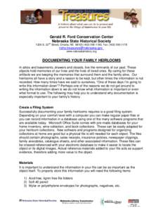 Gerald R. Ford Conservation Center Nebraska State Historical Society 1326 S. 32nd Street, Omaha, NE[removed]1180, Fax: ([removed]removed]