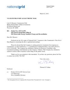 Thomas R. Teehan Senior Counsel March 22, 2013  VIA HAND DELIVERY & ELECTRONIC MAIL