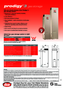 prodigy 3 gas storage ® Why you should choose a Dux Prodigy 3 gas storage system ®