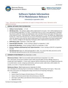 V10, [removed]DEFENSE TRAVEL MANAGEMENT OFFICE  Software Update Information