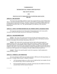 COMPREHENSIVE MEMORANDUM OF UNDERSTANDING BETWEEN THE COUNTY OF INYO AND THE INYO COUNTY PROBATION PEACE OFFICERS ASSOCIATION[removed]