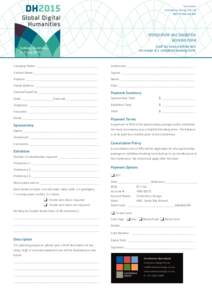 Tax Invoice Conference Design Pty Ltd ABN[removed]SPONSORSHIP AND EXHIBITION BOOKING FORM