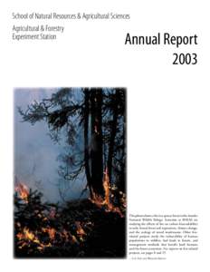 School of Natural Resources & Agricultural Sciences Agricultural & Forestry Experiment Station Annual Report 2003