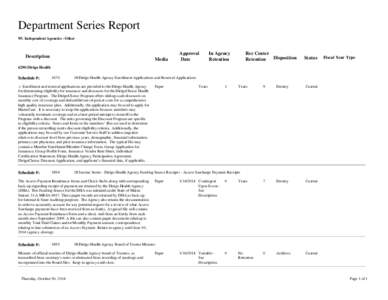 Department Series Report 95: Independent Agencies - Other Description  Media
