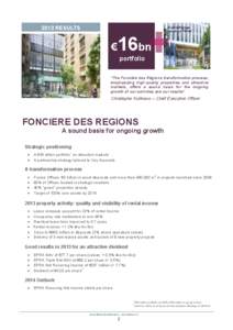 2013 RESULTS  € Anatole France Levallois-Perret