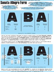 music theory for musicians and normal people by toby w. rush  Sonata Allegro Form the form itself is based from ternary form, in that the first large section is reprised