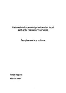 Determining national priorities for local authority enforcement services