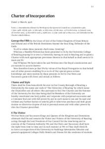 E1  Charter of Incorporation Dated 17 March, 1926 Notes: 1. Amendments allowed by Her Majesty the Queen in Council on 12 September 1960, 7 June, 1968, 28 July 1970, 31 July 1981, 12 July 2000, 16 July 2002, 13 October 20