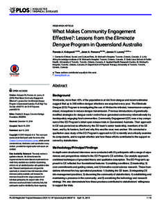 What Makes Community Engagement Effective?: Lessons from the Eliminate Dengue Program in Queensland Australia