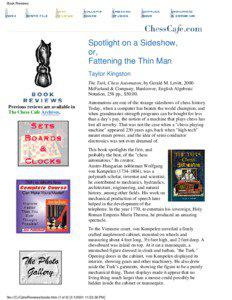 Book Reviews  Spotlight on a Sideshow,