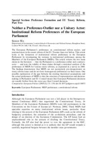 Comparative European Politics, 2005, 3, (131–154) r 2005 Palgrave Macmillan Ltd[removed] $30.00 www.palgrave-journals.com/cep Special Section: Preference Formation and EU Treaty Reform, Part Two