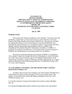 Hazardous waste / United States Environmental Protection Agency / Radioactive waste / Resource Conservation and Recovery Act / FUSRAP / Superfund / Municipal solid waste / National Priorities List / Solid waste policy in the United States / Waste / Environment / Pollution