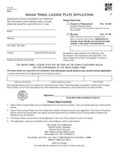 Form 759 Revised[removed]MVA  Indian Tribal License Plate Application