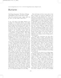 c:/postscript/06-reviews.3d ± 17/5/4 ± 17:15 ± oup/amj  Journal of Design History Vol. 17 No. 2 # 2004 The Design History Society. All rights reserved Reviews The Design Experience: The Role of Design