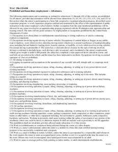 Microsoft Word - WAC 296 Minor Prohibited Occupations_Designated