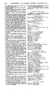 5008  SUPPLEMENT TO THE LONDON GAZETTE, u OCTOBER, 1945