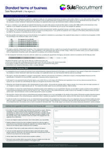 Standard terms of business Sulis Recruitment. (“The Agency”)  Introduction of Permanent Staff