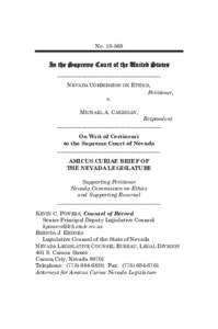 No[removed]In the Supreme Court of the United States ______________________________________ NEVADA COMMISSION ON ETHICS, Petitioner,