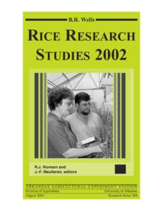 B.R. Wells  RICE RESEARCH STUDIES[removed]R.J. Norman and