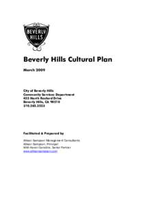 Beverly Hills Cultural Plan March 2009 City of Beverly Hills Community Services Department 455 North Rexford Drive