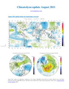 Climate4you update August 2011 www.climate4you.com August 2011 global surface air temperature overview  1