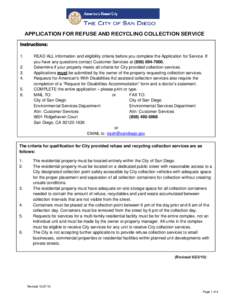 Microsoft Word - APPLICATION FOR REFUSE AND RECYCLING COLLECTION SERVICE & Instructions[removed]docx