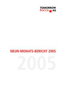 NEUN-MONATS-BERICHT NEUN-MONATS-BERICHT 2005