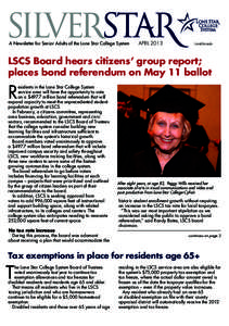 A Newsletter for Senior Adults of the Lone Star College System 	  APRIL 2013 LoneStar.edu