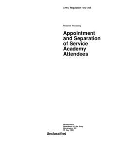 Army Regulation 612–205  Personnel Processing Appointment and Separation