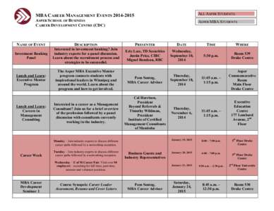 MBA Career Management Events[removed]final)