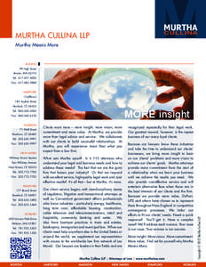 MURTHA CULLINA LLP Murtha Means More BOSTON 99 High Street Boston, MA 02110