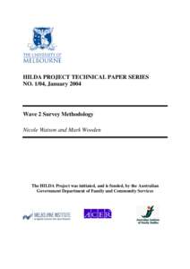 Microsoft Word - HILDA Techncial Paper 1.04 Wave 2 Survey Methodology.doc