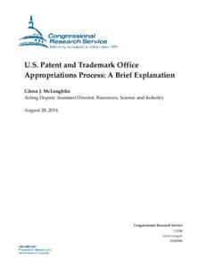 U.S. Patent and Trademark Office Appropriations Process: A Brief Explanation