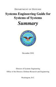 Systems Engineering Guide for SoS: Summary