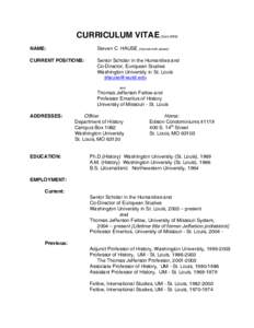 CURRICULUM VITAE  [April[removed]NAME: