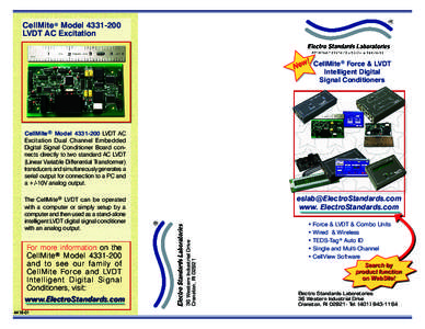 CellMite Force and LVDT Intelligent Digital Signal Conditioners