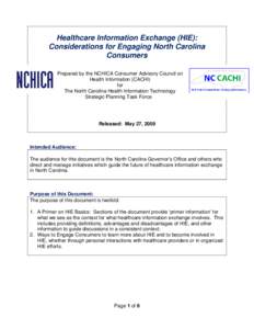 Microsoft Word - The Future of Healthcare Information Exchange in North Carolina HA.doc