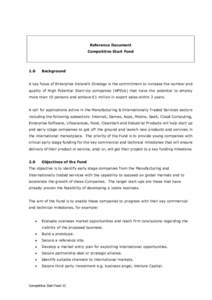 Reference Document Competitive Start Fund 1.0  Background