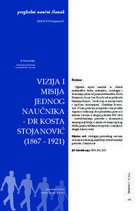 pregledni naučni članak UDK 33:929 Stojanović K.